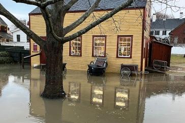 Flooding at Strawbery Banke in Portsmouth